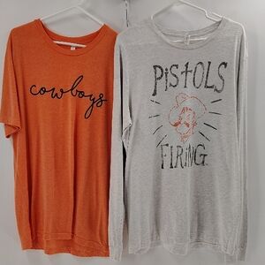 OSU Cowboys Oklahoma State University Bundle Tees Size XL Orange & Gray
